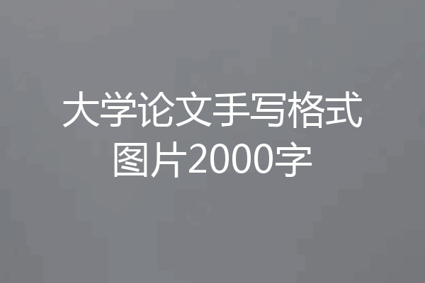 大学论文手写格式图片2000字