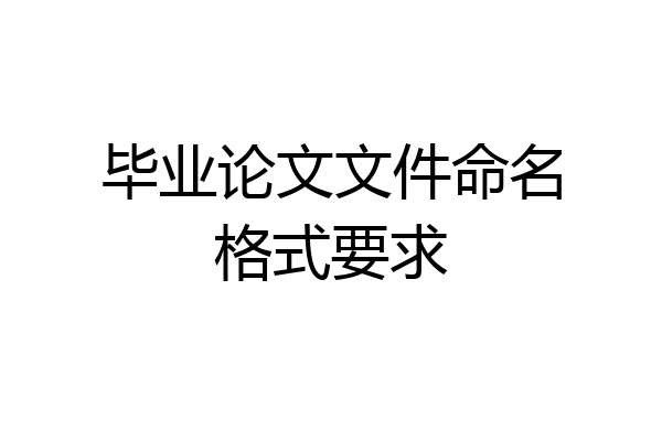 毕业论文文件命名格式要求
