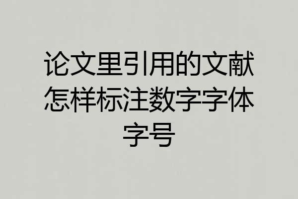 论文里引用的文献怎样标注数字字体字号