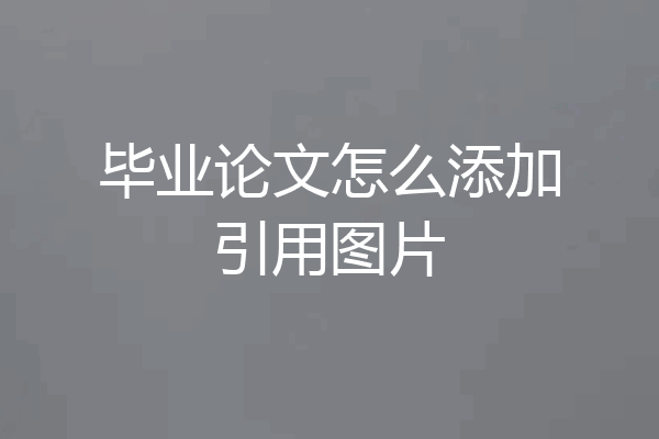毕业论文怎么添加引用图片