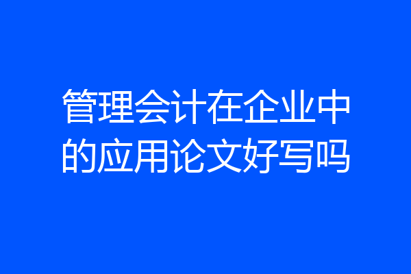 管理会计在企业中的应用论文好写吗