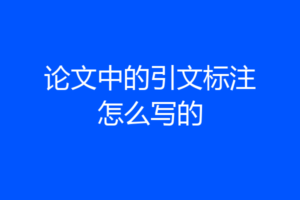 论文中的引文标注怎么写的