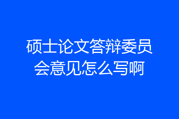 硕士论文答辩委员会意见怎么写啊