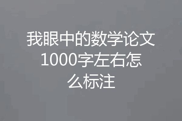 我眼中的数学论文1000字左右怎么标注