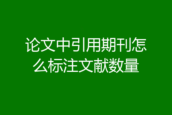 论文中引用期刊怎么标注文献数量
