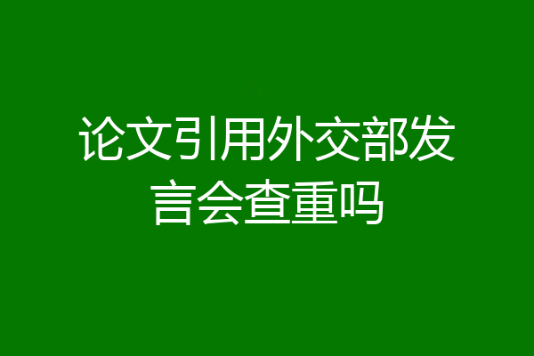 论文引用外交部发言会查重吗