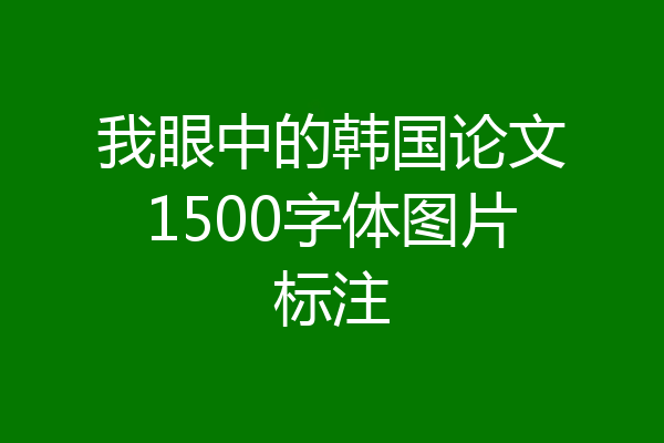 我眼中的韩国论文1500字体图片标注
