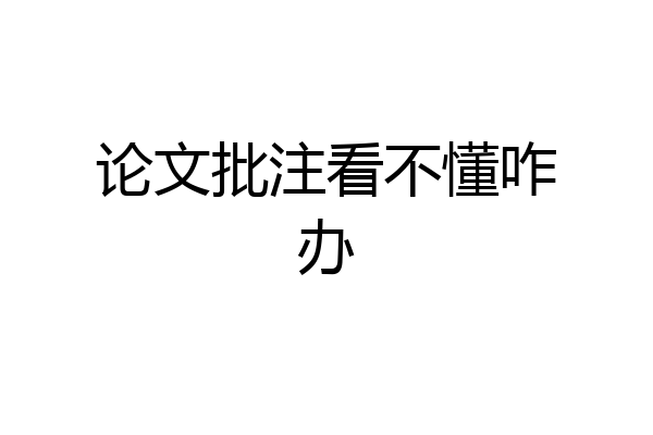 论文批注看不懂咋办