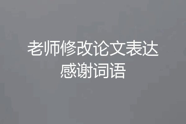 老师修改论文表达感谢词语