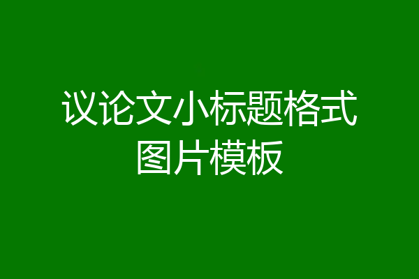 议论文小标题格式图片模板