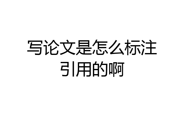 写论文是怎么标注引用的啊