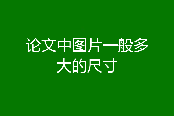 论文中图片一般多大的尺寸