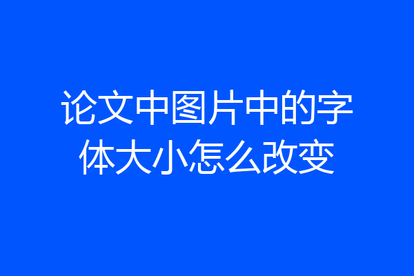 论文中图片中的字体大小怎么改变