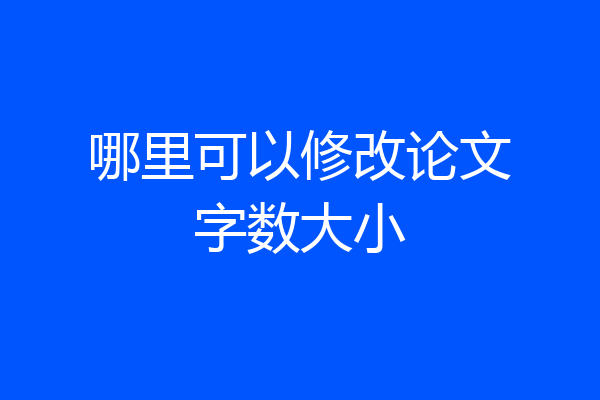 哪里可以修改论文字数大小