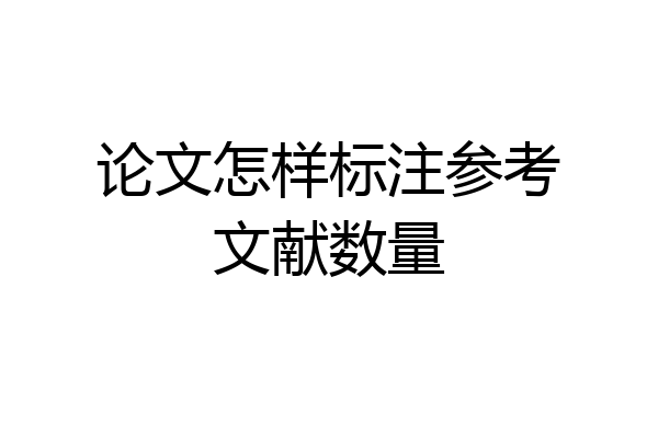 论文怎样标注参考文献数量