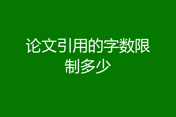 论文引用的字数限制多少