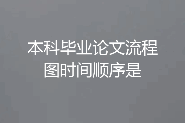本科毕业论文流程图时间顺序是
