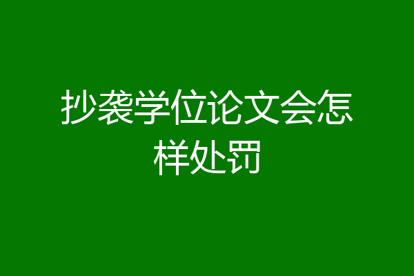 抄袭学位论文会怎样处罚