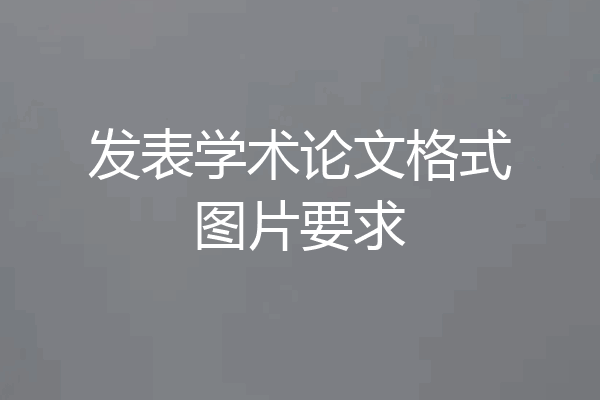 发表学术论文格式图片要求