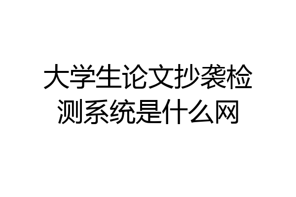 大学生论文抄袭检测系统是什么网
