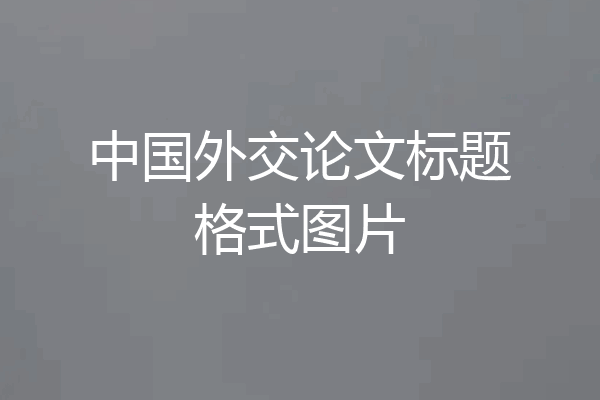 中国外交论文标题格式图片