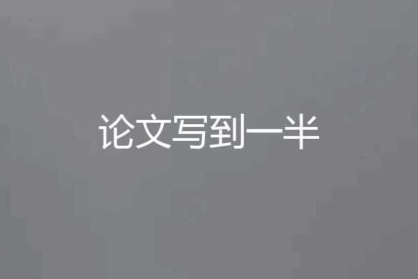 论文写到一半