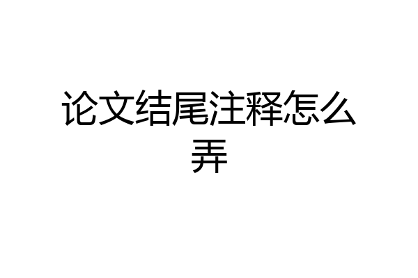 论文结尾注释怎么弄