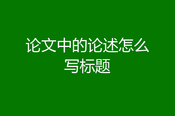 论文中的论述怎么写标题
