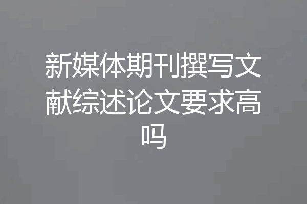 新媒体期刊撰写文献综述论文要求高吗