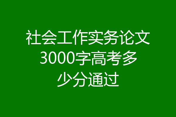社会工作实务论文3000字高考多少分通过