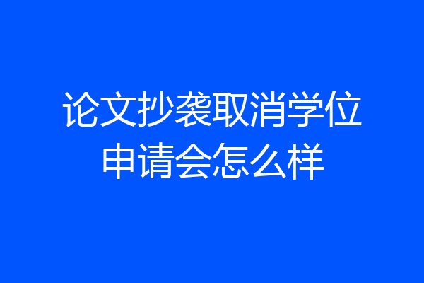 论文抄袭取消学位申请会怎么样
