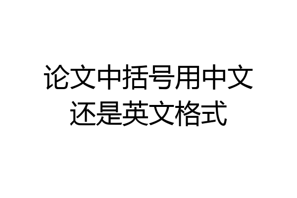 论文中括号用中文还是英文格式