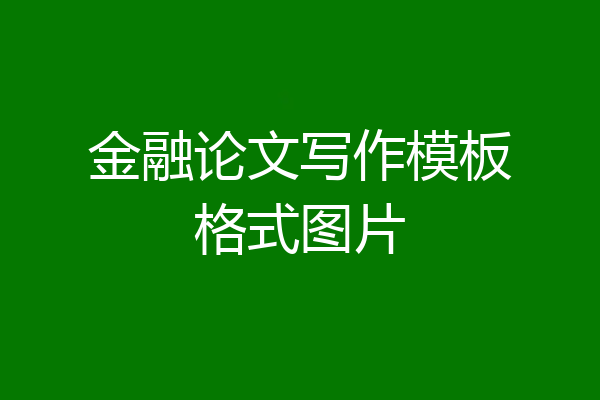 金融论文写作模板格式图片