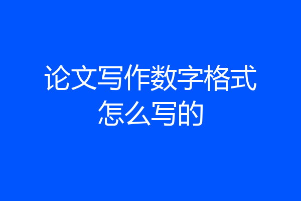 论文写作数字格式怎么写的
