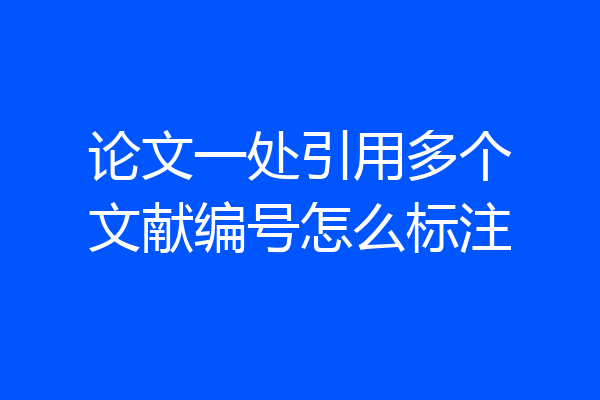 论文一处引用多个文献编号怎么标注