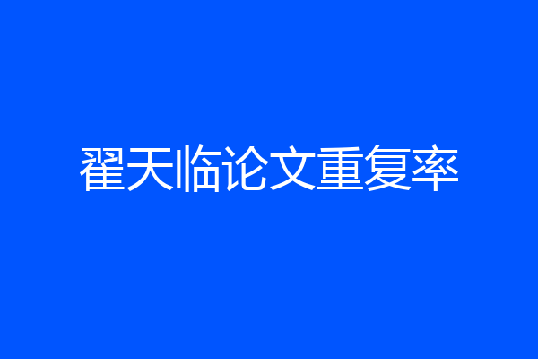 翟天临论文重复率