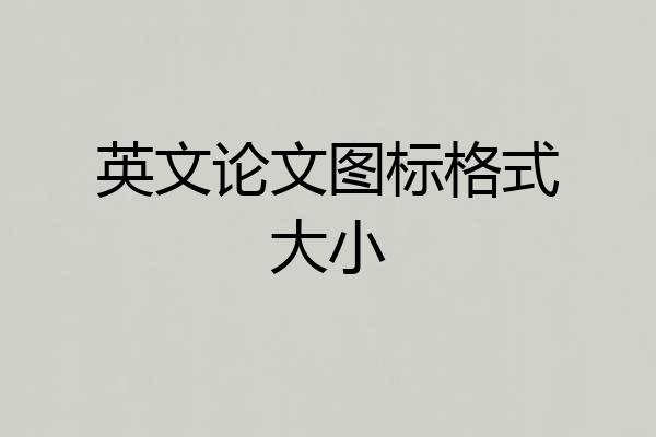 英文论文图标格式大小