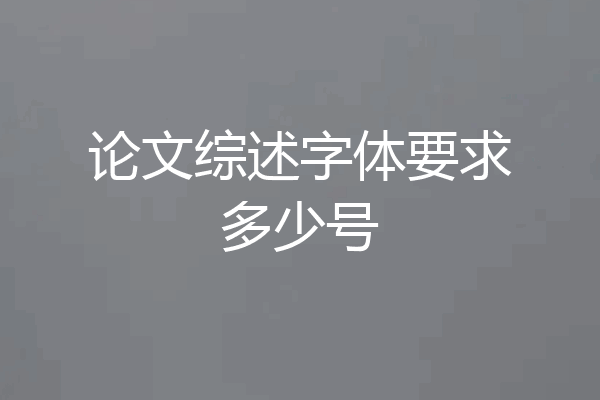 论文综述字体要求多少号