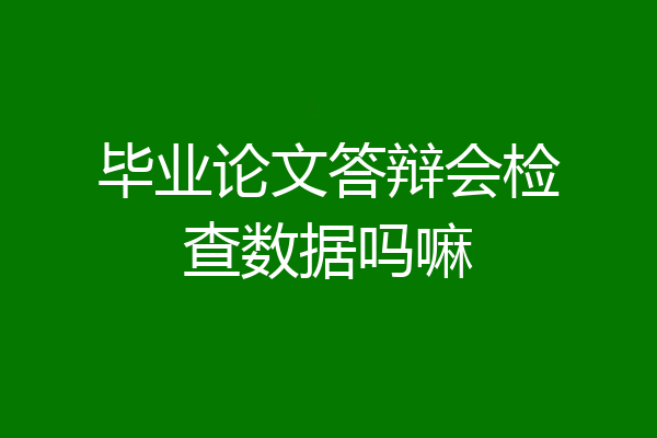 毕业论文答辩会检查数据吗嘛