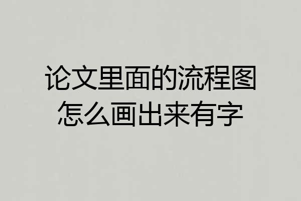 论文里面的流程图怎么画出来有字
