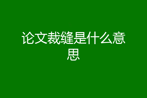 论文裁缝是什么意思