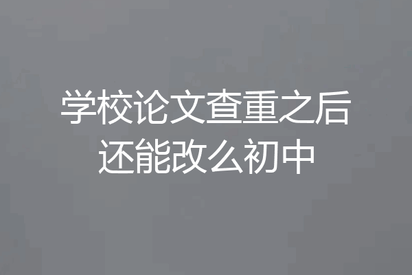 学校论文查重之后还能改么初中