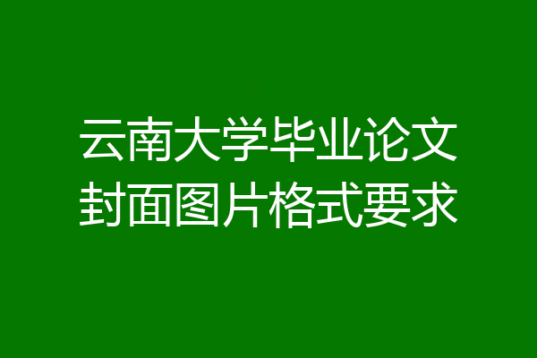 云南大学毕业论文封面图片格式要求