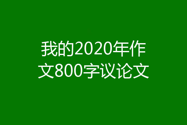我的2020年作文800字议论文