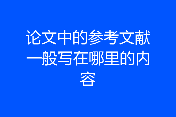 论文中的参考文献一般写在哪里的内容