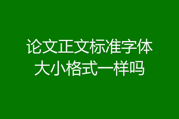 论文正文标准字体大小格式一样吗