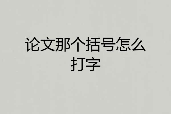 论文那个括号怎么打字