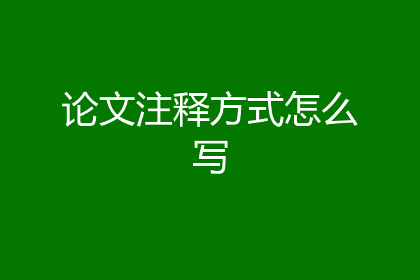 论文注释方式怎么写