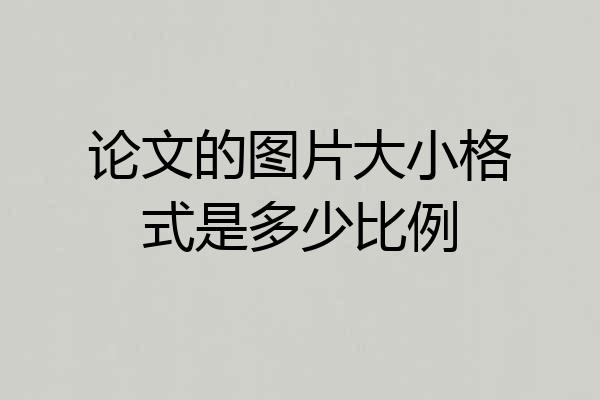 论文的图片大小格式是多少比例