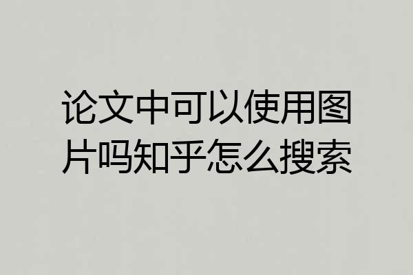 论文中可以使用图片吗知乎怎么搜索